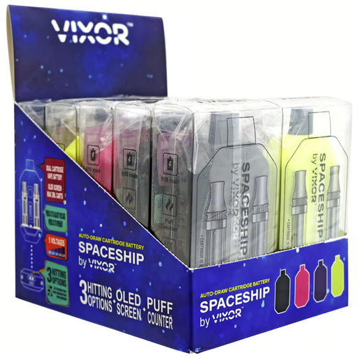 VIXOR | Spaceship 650mAh 510 Dual Cateridge Battery with puff counter One Wholesale VIXOR | Spaceship 650mAh 510 Dual Cateridge Battery with puff counter One Wholesale