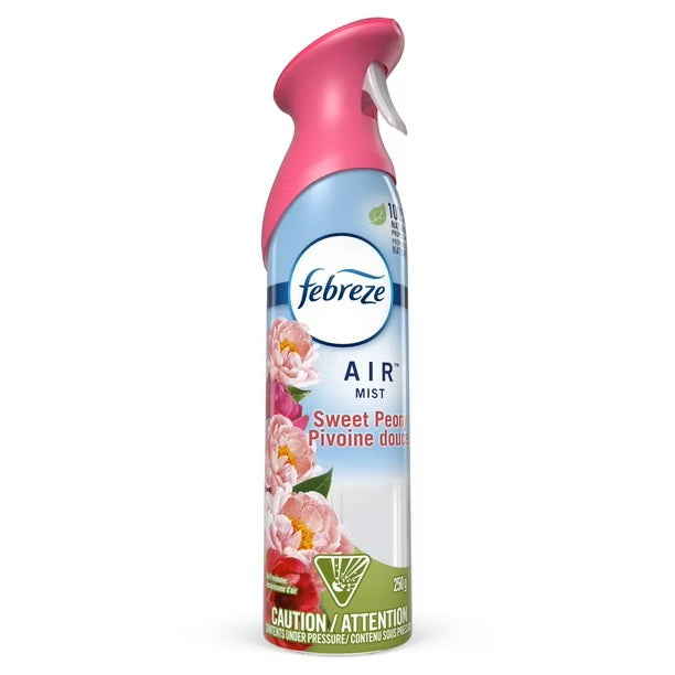 Febreze Air Refresher 250g Box of 6 Odour Eliminator Spray ONE Sweet Peony