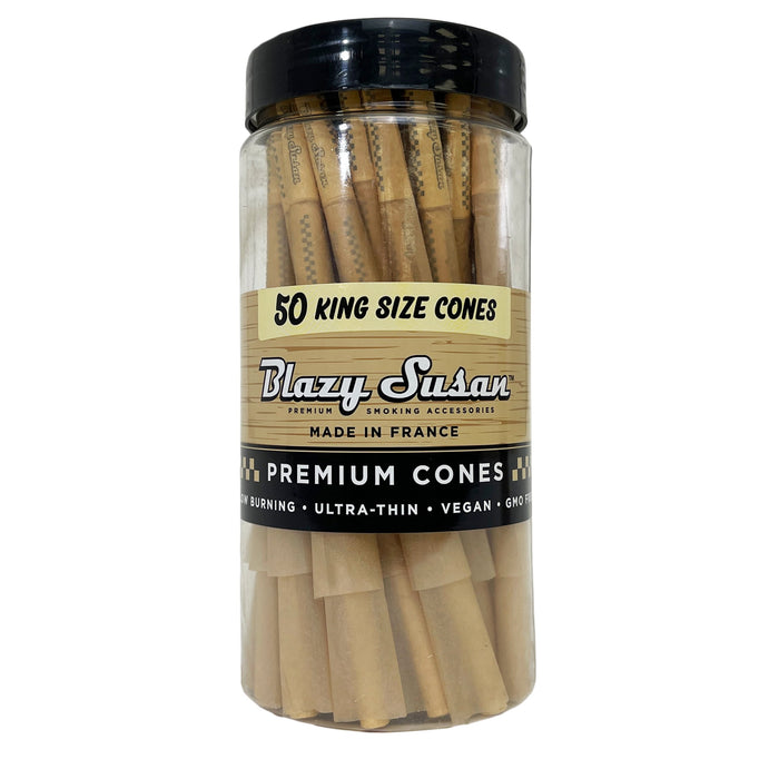 Blazy Susan | Unbleached Cones Pack of 50 ROLLING PAPER Smoking Cat Distribution King Size
