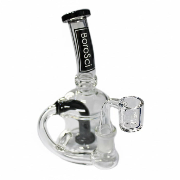 BoroSci | 6" Circ Recycler Glass Rig Glass Rig Maq Distributors Black