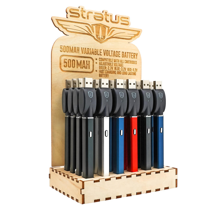 Stratus | 500Mah vape battery W/USB Charger Display of 24
