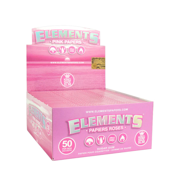Elements Pink smoking Papers King Slim - 50 packs King Size ONE