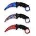7.5" Non-Sharpened Practice Karambit Knife with Sheath – Assorted Designs