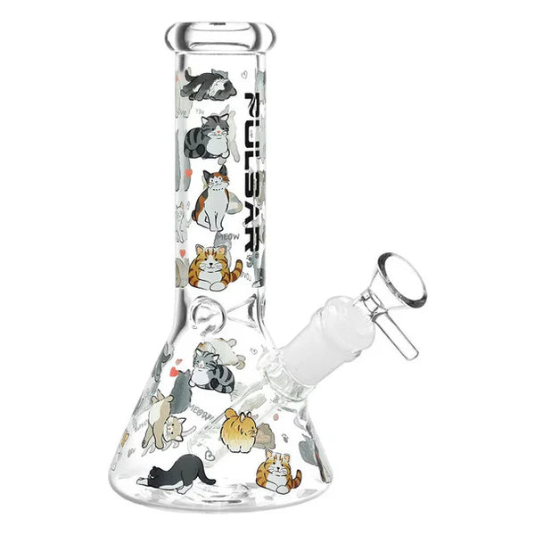 Pulsar® | 7.75 Kitten Coral Bong [WP722] Glass Bong Smoking Cat Distribution