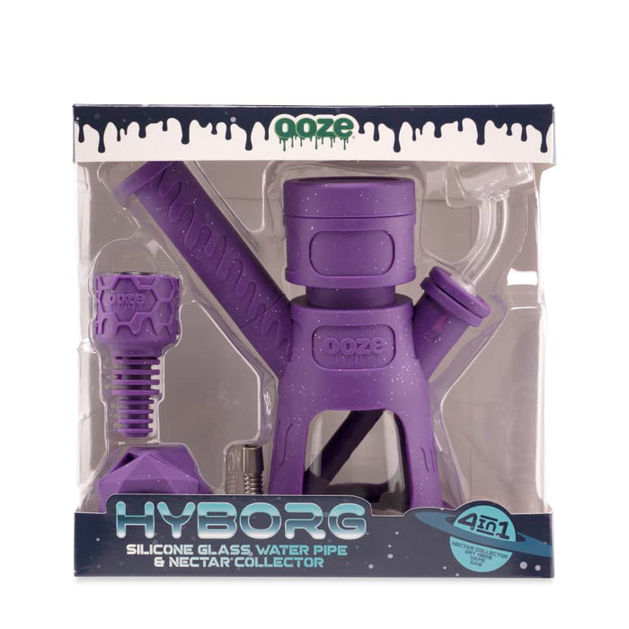 Ooze | Hyborg Silicone Glass 4-In-1 Hybrid Water Pipe And Dab Straw