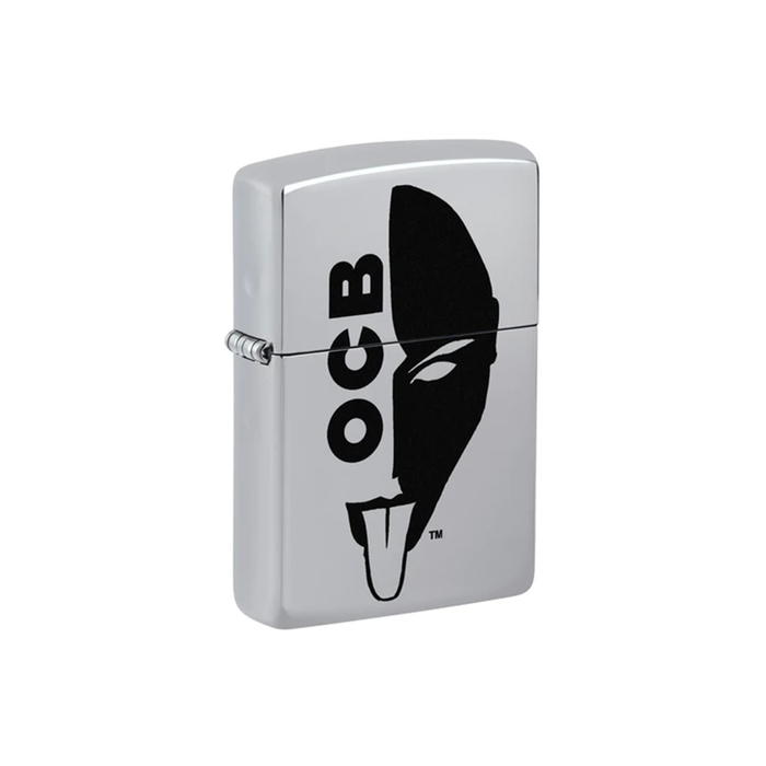 Zippo 250-109226 OCB Reg High Polish Chrome Half Face Zippo Lighter ONE