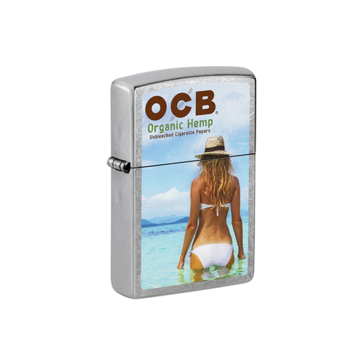 Zippo 207-110384 OCB Reg Chrome Rolling Tray Beach Art Zippo Lighter ONE