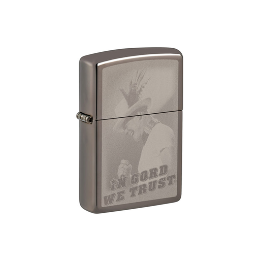 Zippo 150-106137 In Gord We Trust Black Ice Zippo Lighter ONE