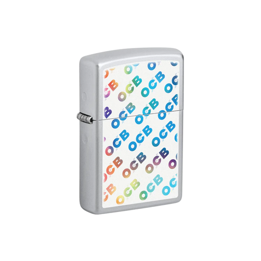 Zippo 205-110381 OCB Reg Satin Chrome Rolling Tray Rainbow Zippo Lighter ONE