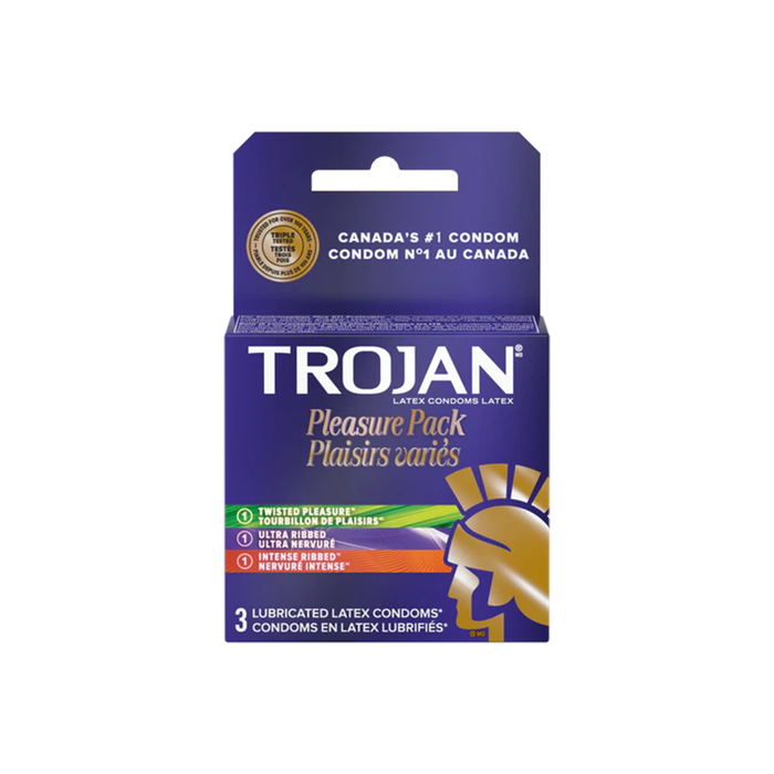 Trojan Pleasure Pack Lubricated Latex Condoms Pack of 6