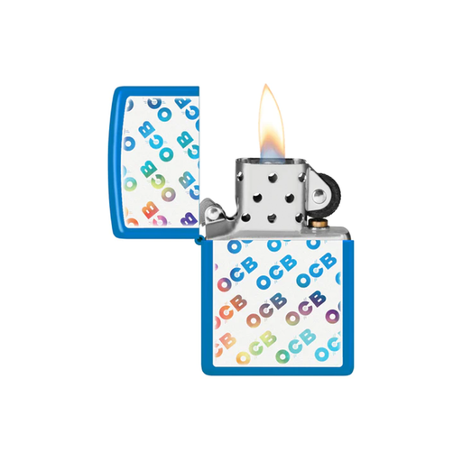Zippo 48628-110382 OCB Reg Sky Blue Matte Rolling Tray Rainbow Zippo Lighter ONE