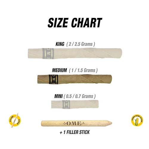 OME-Hand-Rolled flavor Medium wraps Box of 15 Leaf Wrap Canadian Distributor