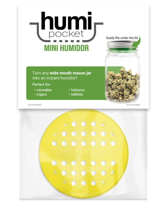 Humi Pocket Mini Humidor-yellow - One Wholesale