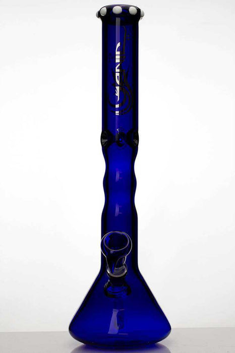 18 inches genie white dot colored glass beaker bong- - One Wholesale