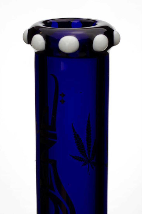 18 inches genie white dot colored glass beaker bong- - One Wholesale