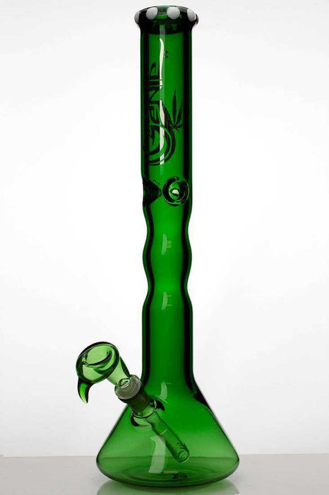 18 inches genie white dot colored glass beaker bong Bongs ONE Green