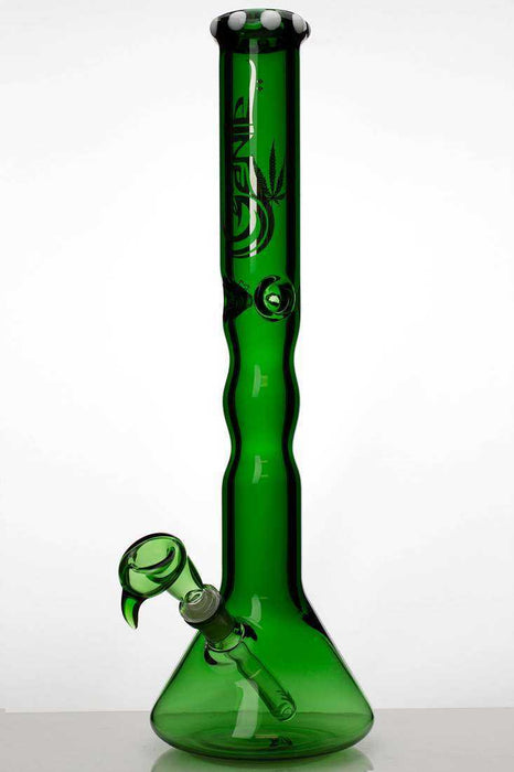 18 inches genie white dot colored glass beaker bong-Green - One Wholesale
