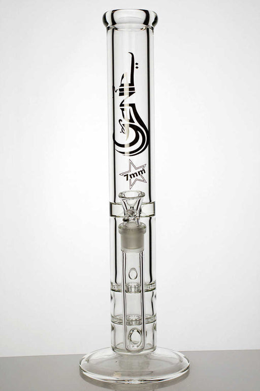 15" double flat diffuser heavy glass water bong Glass Bong ONE
