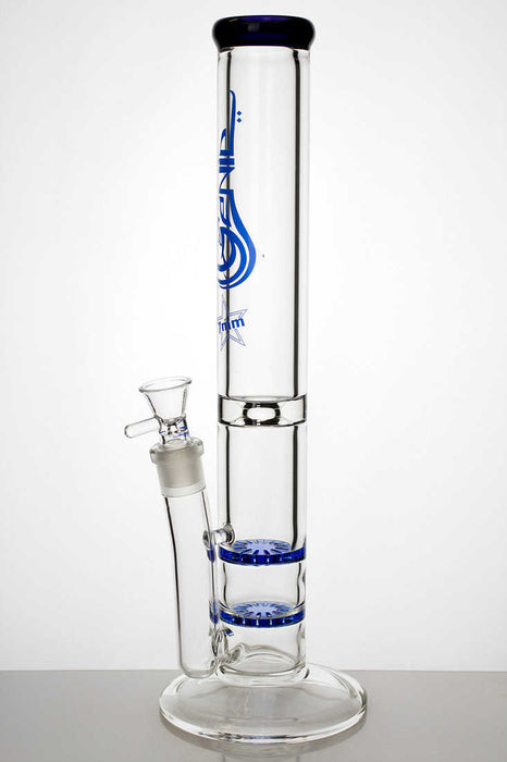 15" double flat diffuser heavy glass water bong-Blue - One Wholesale
