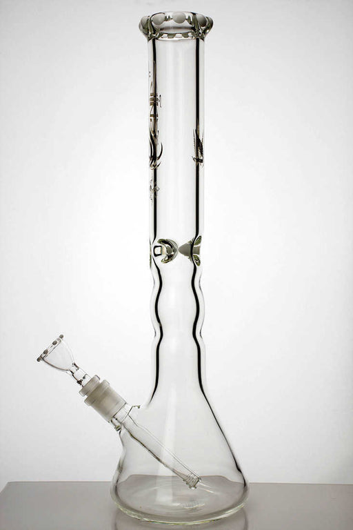 18 inches genie white dot curbed tube glass beaker bong Glass Bong ONE