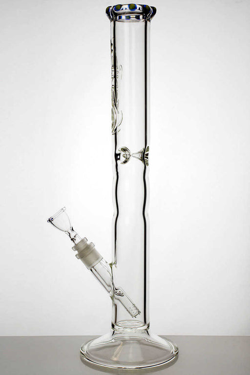 18" genie yellow dot curbed tube glass bong Glass Bong ONE