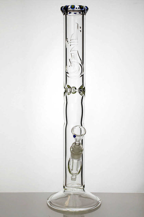 18" genie yellow dot curbed tube glass bong- - One Wholesale