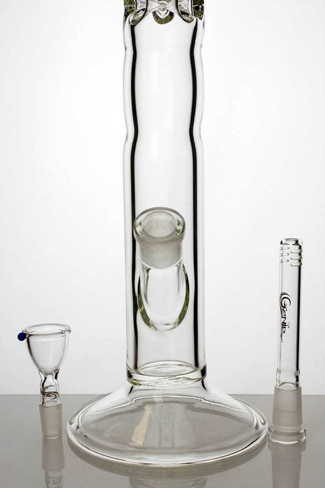 18" genie yellow dot curbed tube glass bong- - One Wholesale