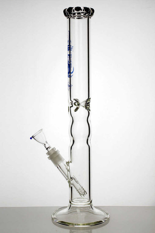 18" genie blue dot curbed tube glass bong Glass Bong ONE