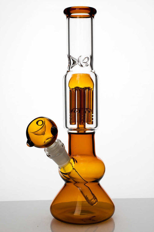 12 inches glass water bong with 6 arms percolator-Amber - One Wholesale