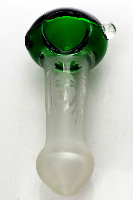 Sandblasted Picture  glass hand pipes- - One Wholesale