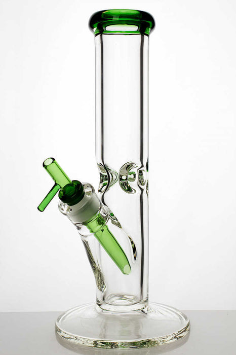 12" heavy glass tube water bong-Green - One Wholesale
