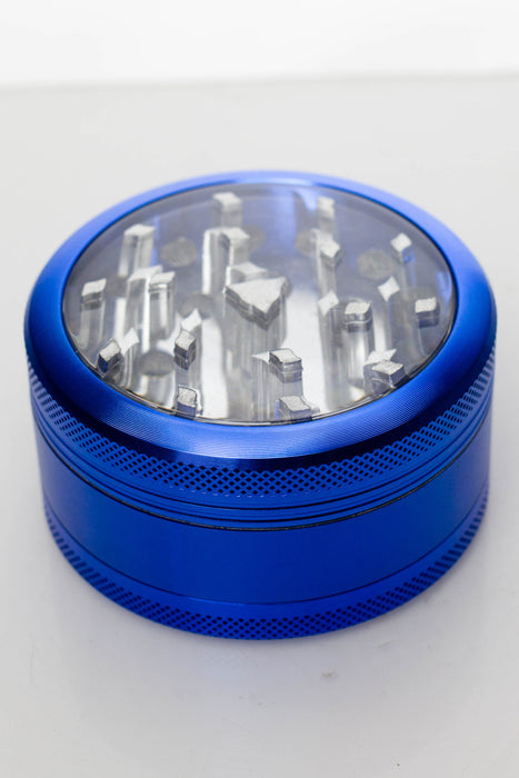 Aluminium 3 parts grinder with acrylic window-Blue - One Wholesale