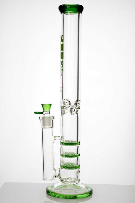 18" Ghost thick glass Thriple Flat Diffuser water bong Glass Bong ONE Green