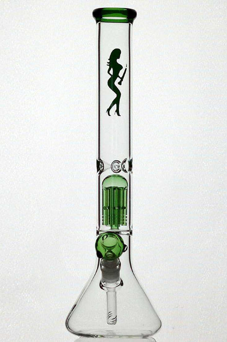 18" volcano single 6 arms glass water bong-Green - One Wholesale