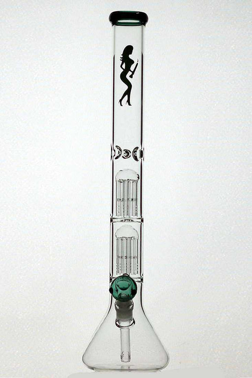 21" volcano double 6 arms glass water bong Bongs ONE Teal