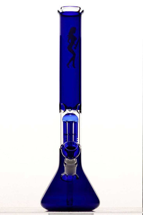 18" volcano single 6 arms colored glass bong-Blue - One Wholesale