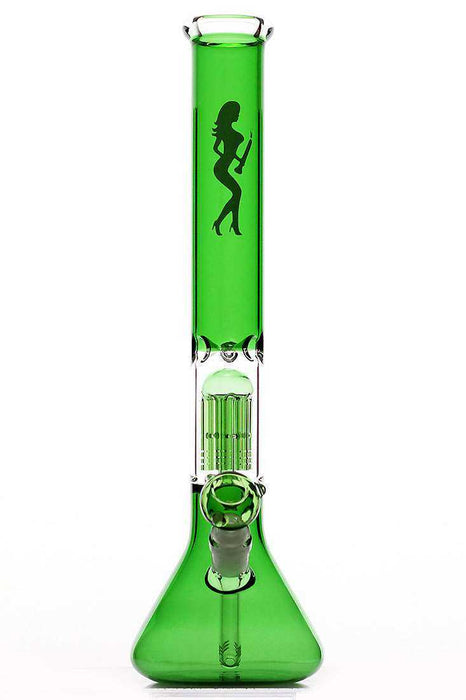 18" volcano single 6 arms colored glass bong-Green - One Wholesale