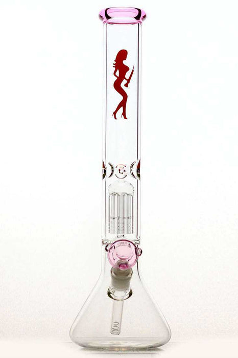 18" volcano single 6 arms glass water bong-Pink - One Wholesale