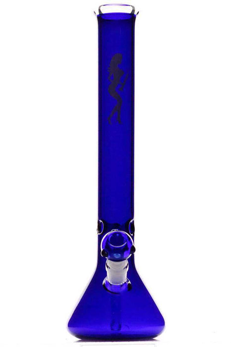 18" volcano colored glass classic beaker bong-Blue - One Wholesale