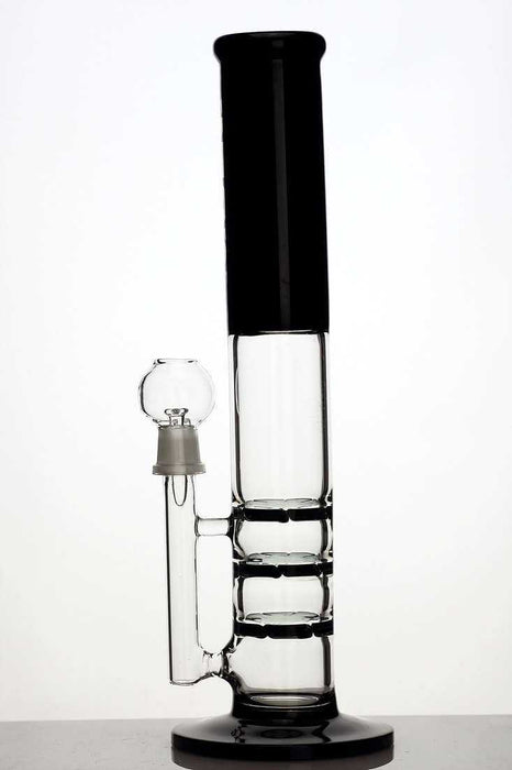 13" ghost 2-in-1  triple flat diffused bubbler-Black - One Wholesale