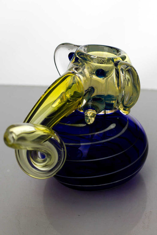 Sitting elephant glass hand pipe- - One Wholesale