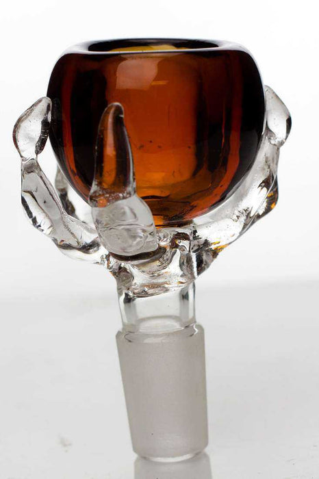 Talon shape glass bowl-Amber - One Wholesale
