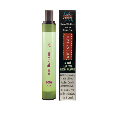 Boom Glow 2200 puff disposable Box of 10-Blue Razz Lemon - One Wholesale