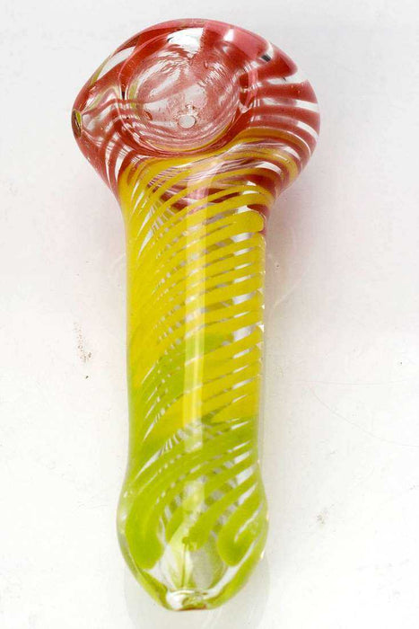 Rasta color Soft Glass Hand Pipe- - One Wholesale
