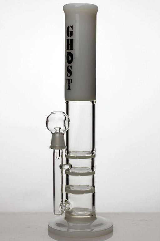 13" ghost 2-in-1  triple flat diffused bubbler-White - One Wholesale