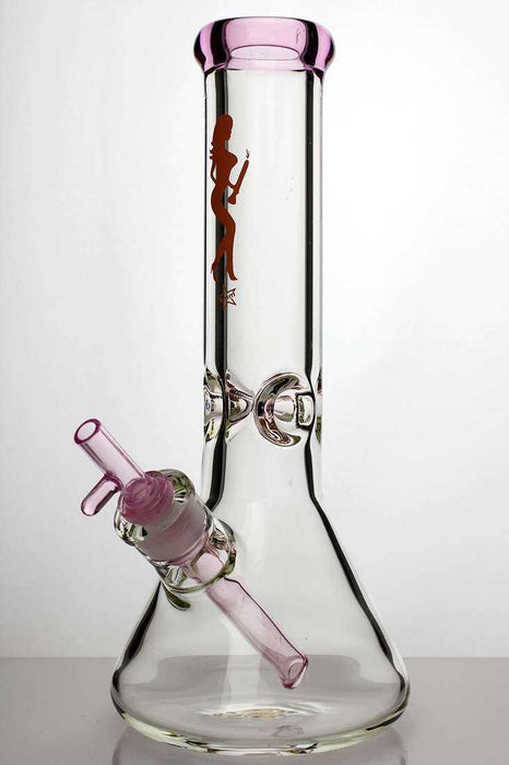 12" heavy glass beaker water bong-Pink - One Wholesale