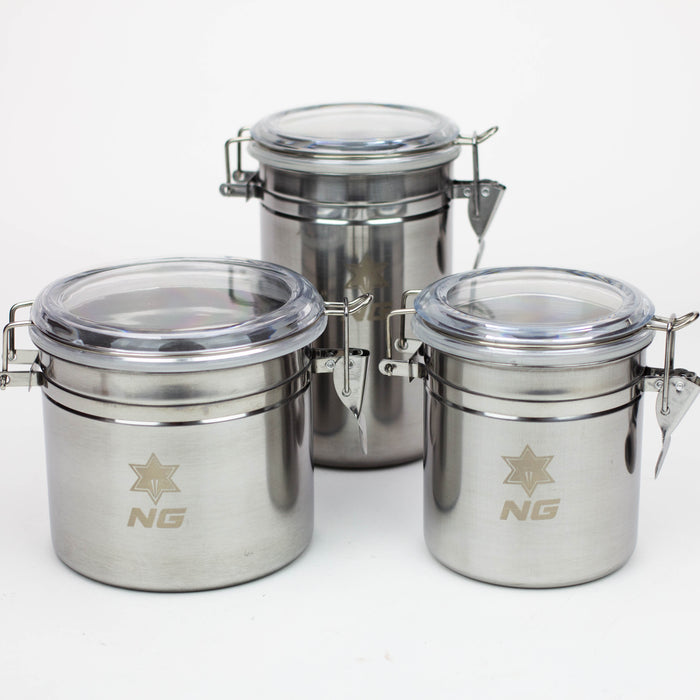 NG - Stainless Metal Canister Stash Box High-End Brands Glass
