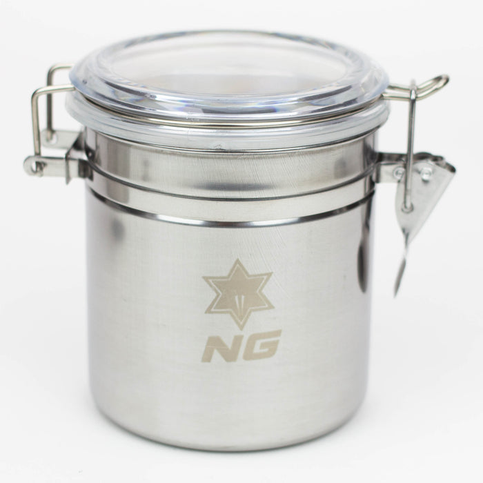NG - Stainless Metal Canister Stash Box High-End Brands Glass Small(4x4)