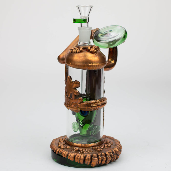 NG-9 inch Copper Plated Gas Mask Bubbler [N8034] Glass Bong High-End Brands Glass Green