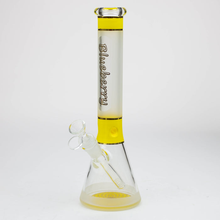 Blueberry-12 inch Mandala Base Sandblasted Beaker [ST014] Glass Bong High-End Brands Glass Yellow